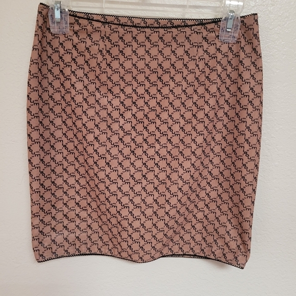 Miaou Tan and Black Monogram Mini Skirt - Picture 2 of 8